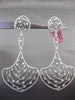 ESTATE EXTRA LARGE 3.10CT DIAMOND 14KT WHITE GOLD OPEN FILIGREE HANGING EARRINGS