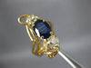 ANTIQUE LARGE 1.82CT DIAMOND & AAA SAPPHIRE 14KT YELLOW GOLD 3D ANNIVERSARY RING