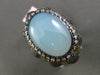 ANTIQUE LARGE DIAMOND & AAA BLUE AGATE 14KT BLACK & YELLOW GOLD 3D FILIGREE RING