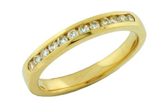 .27CT DIAMOND 14K YELLOW GOLD 3D CLASSIC ROUND 12 STONE CHANNEL ANNIVERSARY RING