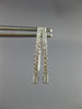 ESTATE .25CT DIAMOND 14KT WHITE GOLD 3D TWO ROW TRIANGULAR OVAL HOOP EARRINGS