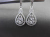 ESTATE LARGE 1.13CT DIAMOND 18KT WHITE GOLD 3D PEAR CLUSTER HANGING EARRINGS