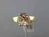 ESTATE 1CT AAA MORGANITE 14KT YELLOW GOLD SOLITAIRE OVAL LUCIDIA ENGAGEMENT RING
