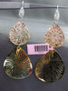 ESTATE LARGE .60CT DIAMOND 14KT WHITE YELLOW & ROSE GOLD SUNBURST PAVE EARRINGS