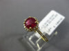 ESTATE 1.48CT DIAMOND & AAA RUBY 14KT YELLOW GOLD 3D ROUND HALO ENGAGEMENT RING