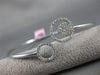 ESTATE .65CT DIAMOND 14KT WHITE GOLD 3D CIRCLE OF LIFE FLEXIBLE BANGLE BRACELET