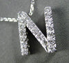 ESTATE .25CT DIAMOND 14KT WHITE GOLD 3D " N " INITIAL FLOATING PENDANT #19509