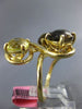 ESTATE 9.50CT AAA SMOKY TOPAZ & AAA YELLOW TOPAZ 14K YELLOW GOLD LOVE KNOT RING