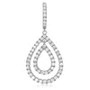 ESTATE 1.48CT DIAMOND 14KT WHITE GOLD CLASSIC TEAR DROP HUGGIE HANGING EARRINGS