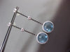 ESTATE LARGE 6.0CT DIAMOND & BLUE TOPAZ 14KT WHITE & BLACK GOLD 3D HALO EARRINGS