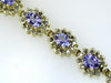 10.55CT DIAMOND & AAA TANZANITE 14KT YELLOW GOLD 3D MULTI FLOWER TENNIS BRACELET
