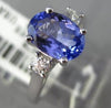 ESTATE 1.70CT DIAMOND & TANZANITE 14KT WHITE GOLD 3 STONE LUCIDA ENGAGEMENT RING