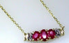 ESTATE 0.71CT DIAMOND & AAA RUBY 14KT YELLOW GOLD OVAL & ROUND 3 STONE NECKLACE