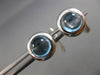 ESTATE 4.63CT AAA CABOCHON BLUE TOPAZ 18KT WHITE GOLD 3D CLASSIC ROUND CUFFLINKS