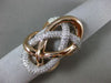 ESTATE 1.52CT DIAMOND 14KT WHITE & ROSE GOLD 3D OPEN INFINITY LOVE KNOT FUN RING