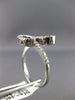 ESTATE 1.14CT ROUND DIAMOND & AAA SAPPHIRE 14KT WHITE GOLD HALO OVAL LOVE RING