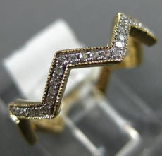 ESTATE .26CT DIAMOND 14KT YELLOW GOLD 3D ZIG ZAG MILGRAIN ETERNITY LOVE FUN RING