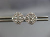 ESTATE LARGE 1.49CT DIAMOND 18KT WHITE GOLD CLUSTER OCTAGON FLOWER STUD EARRINGS