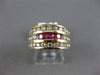 ESTATE WIDE 1.90CT DIAMOND & AAA RUBY 14KT YELLOW GOLD 3D COCKTAIL RING #21571