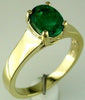 ESTATE .95CT AAA EMERALD 14KT YELLOW GOLD 3D CLASSIC OVAL SOLITAIRE FUN RING