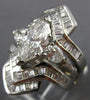 ESTATE EXTRA LARGE 4.26CT DIAMOND PLATINUM 3D INSERT ENGAGEMENT RING SET #841