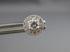 ESTATE .49CT DIAMOND 14KT WHITE GOLD 3D CLASSIC HALO SOLITAIRE STUD EARRINGS