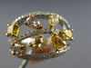 ESTATE WIDE 1.74CT MULTI COLOR DIAMOND 14KT TWO TONE GOLD 3D ANNIVERSARY RING