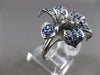 ESTATE 1.66CT DIAMOND & AAA SAPPHIRE 14K WHITE GOLD HANDCRAFTED FLOWER ROSE RING