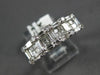 ESTATE 1.10CT DIAMOND & SAPPHIRE 14KT WHITE GOLD ANNIVERSARY WEDDING RING #23462