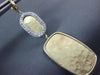 ESTATE LARGE .45CT DIAMOND 14KT 2 TONE GOLD 3D OVAL RECTANGULAR HANGING EARRINGS