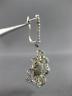 ESTATE LARGE 1.08CT DIAMOND 14K WHITE GOLD FLOWER OPEN FILIGREE HANGING EARRINGS