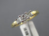 ESTATE .50CT PRINCESS DIAMOND 14K 2 TONE GOLD 3D CLASSIC 3 STONE ENGAGEMENT RING