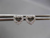 ESTATE SMALL .10CT DIAMOND 14KT WHITE GOLD CLASSIC OPEN HEART STUD EARRINGS