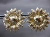 ESTATE LARGE 14KT YELLOW GOLD 3D HANDCRAFTED SUNFLOWER EARRINGS BEAUTIFUL #24053