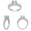 ESTATE .70CT ROUND & PRINCESS DIAMOND 14KT WHITE GOLD SEMI MOUNT ENGAGEMENT RING