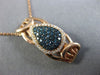 ESTATE .42CT WHITE & BLUE DIAMOND 14KT ROSE GOLD MOON CLUSTER TEAR DROP PENDANT