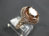 ESTATE LARGE 3.04CT DIAMOND & AAA MORAGNITE 14KT ROSE GOLD OVAL ENGAGEMENT RING