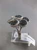 ESTATE WIDE 1.83CT WHITE BLACK DIAMOND 18K WHITE GOLD MULTI CIRCULAR FLOWER RING