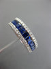 ESTATE WIDE 1.93CT DIAMOND & AAA SAPPHIRE 18K WHITE GOLD SQUARE ANNIVERSARY RING