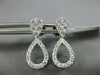 ESTATE .69CT DIAMOND 18KT WHITE GOLD 3D 2 IN 1 TEAR DROP STUD HANGING EARRINGS