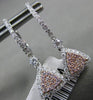 ESTATE .83CT WHITE & PINK DIAMOND 14KT WHITE & ROSE GOLD TRILLION HALO EARRINGS