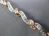 ESTATE WIDE & LONG 1.50CT ROUND DIAMOND 14KT WHITE & ROSE GOLD 3D WAVE BRACELET