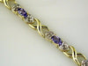 2.05CT DIAMOND & AAA TANZANITE 14K YELLOW GOLD DOUBLE HEART LOVE TENNIS BRACELET