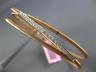ESTATE .30CT DIAMOND 14KT WHITE & ROSE GOLD CRISS CROSS MESH BAR BANGLE BRACELET