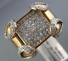 ESTATE LARGE 1.93CT ROUND & PRINCESS DIAMOND 14KT ROSE GOLD INVISIBLE MENS RING