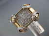 ESTATE LARGE 1.93CT ROUND & PRINCESS DIAMOND 14KT ROSE GOLD INVISIBLE MENS RING