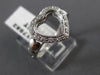 ANTIQUE LARGE .16CT DIAMOND 14KT WHITE GOLD OPEN HEART LOVE COCKTAIL RING #17582