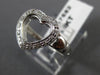 ANTIQUE LARGE .16CT DIAMOND 14KT WHITE GOLD OPEN HEART LOVE COCKTAIL RING #17582