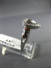 ANTIQUE LARGE .16CT DIAMOND 14KT WHITE GOLD OPEN HEART LOVE COCKTAIL RING #17582