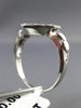 ANTIQUE LARGE .16CT DIAMOND 14KT WHITE GOLD OPEN HEART LOVE COCKTAIL RING #17582